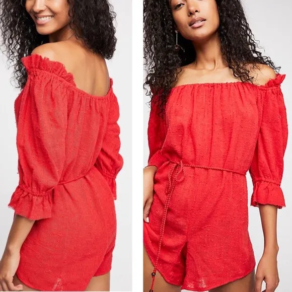 FREE PEOPLE Intimately Get Your Romper On Romper in red - Image 2