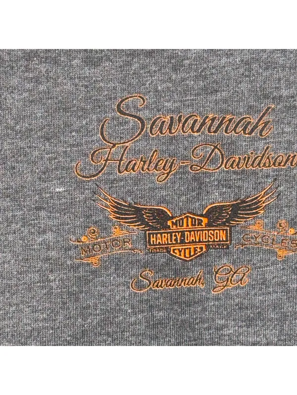 Harley-Davidson Savannah GA Gray Hoodie Size M - Image 7