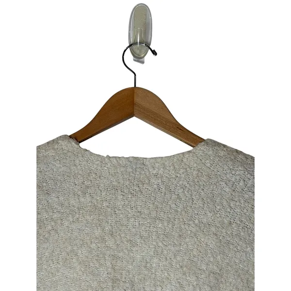 Aerie Sweater Women XS Ivory Boucle Wool Blend Open Front Cardigan Lounge Knit - Image 5