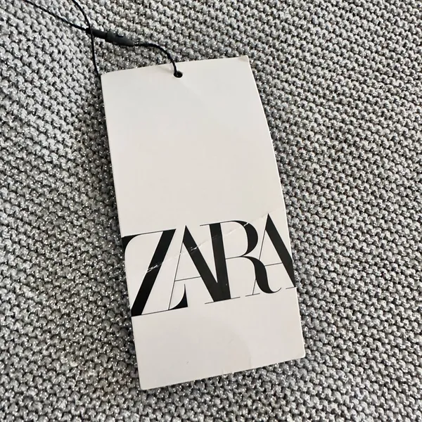 NWT Zara Metallic Silver Open Back Knit Top - Image 6