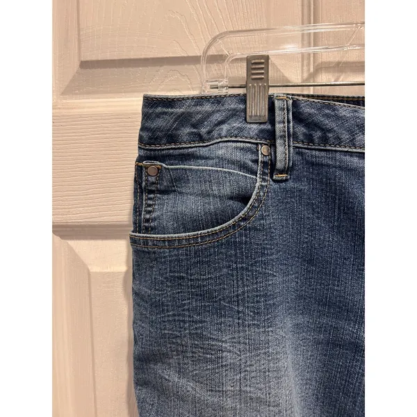 Jag‎ Jeans Womens Blue Denim Bermuda Shorts Size 14 Medium Wash Frayed Stretch - Image 2