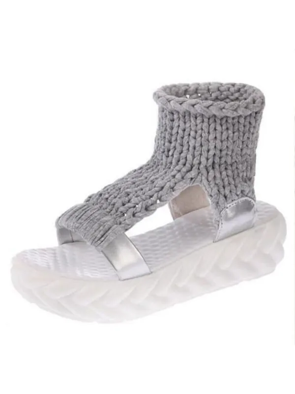 Women's Weave Roman Sandals Open Toe Breathable Comfort Platform Fashion Sz 38 - Image 2