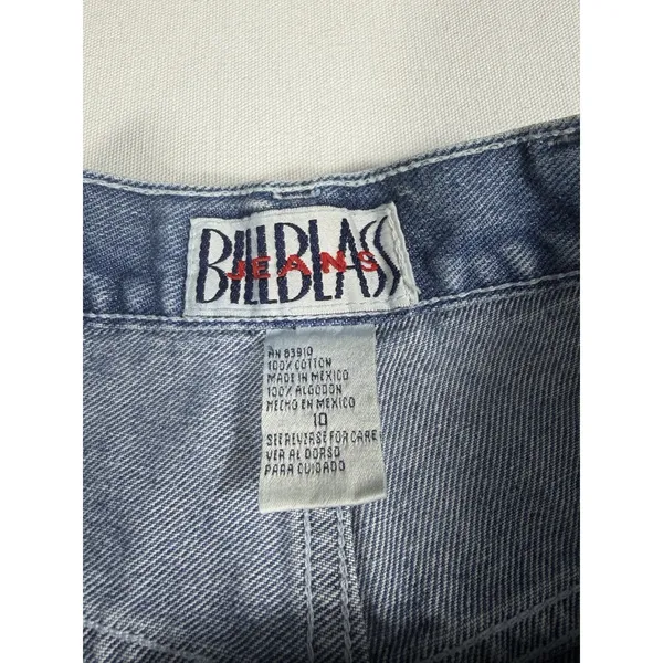 Vintage 90s Bill Blass Women's High Rise Denim‎ Carpenter Jean Shorts Size 10 - Image 4
