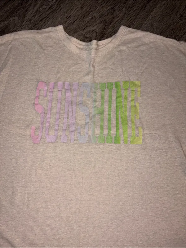 aerie Oversized Pastel 'Sunshine' Sheer Lightweight Short Sleeve Tee - Image 2