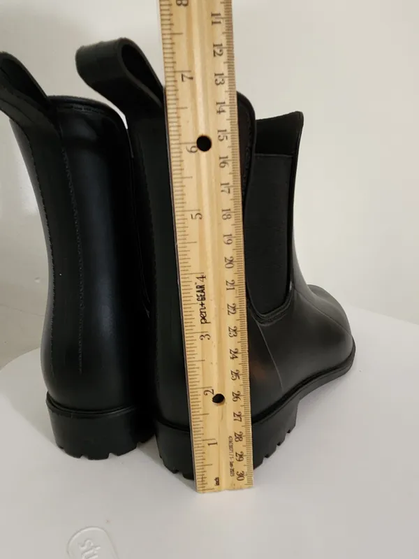 A New Day Black Chelsea Rain Boots Pull-On Size 9 - Image 11