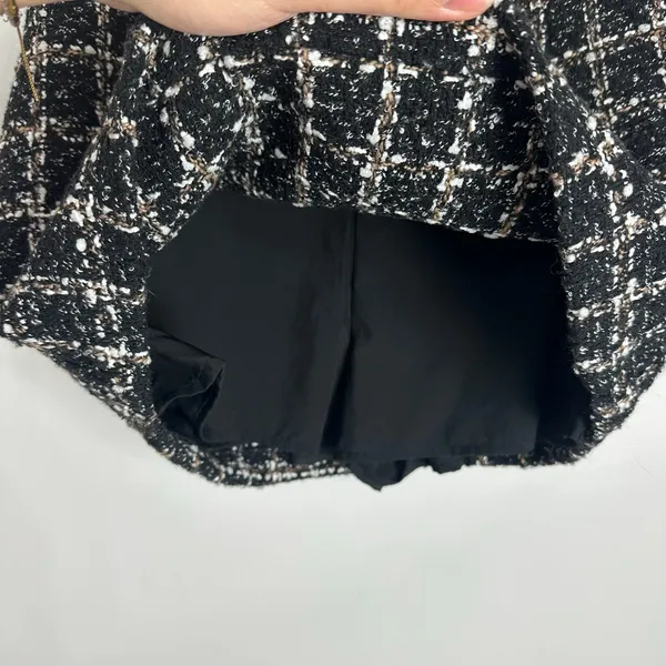 Abercrombie & Fitch Black Tweed Mini Skort Size Small NWT Corpcore Preppy - Image 5