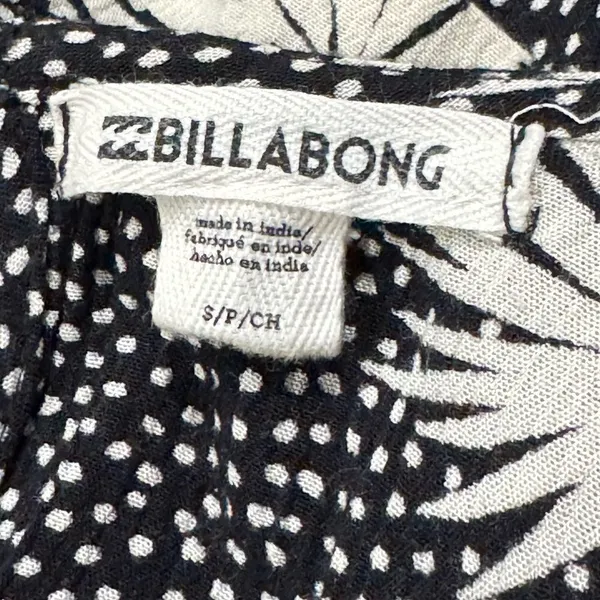 Billabong Black White Polka Dot Floral Jumpsuit Women's Small - Image 4