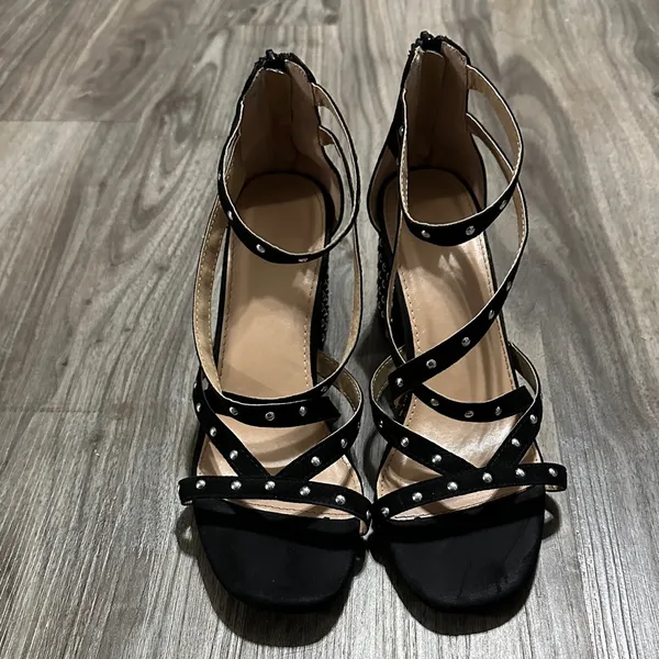 Chic Black Studded Women's Heels Size 10 - Image 8