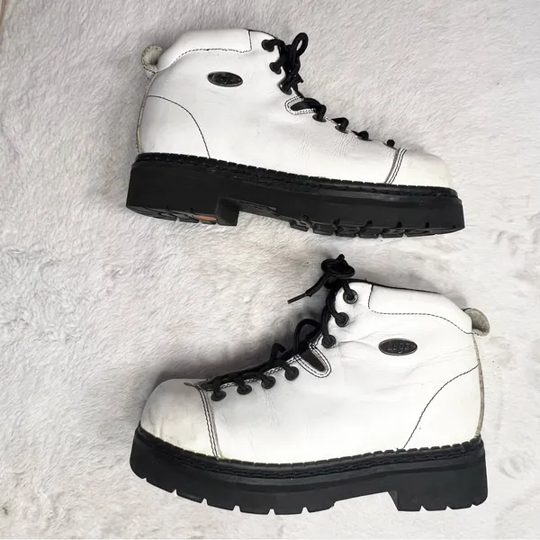 Vintage Y2K Lugz White Leather Combat Boots Women’s Size 8.5 - Image 9