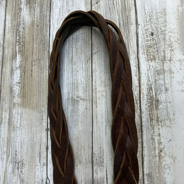 Timberland Western Belt Braided Leather Womens Chunky‎ Small Brown Boho Outdoor - Image 5