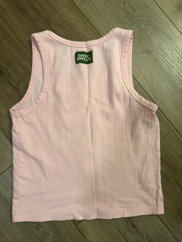 Daily Drills Pink Pointelle Tank - Image 4