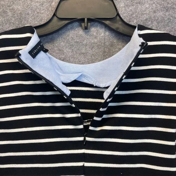 ENGLISH FACTORY Top Women's Small Black White Striped Ruffled‎ Trim Long Sleeve - Image 12