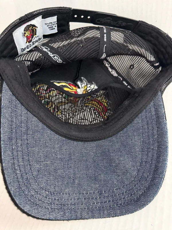 Ed Hardy Embroidered & Rhinestone  Tiger Baseball Cap  - Image 7