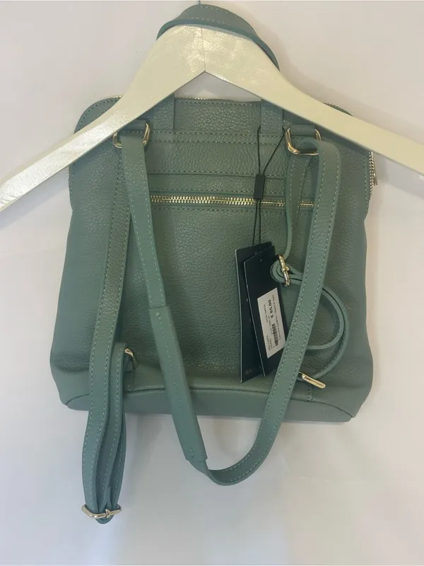 Borse in Pelle Pebbled green Leather Backpack Made In Italy nwt - Image 2