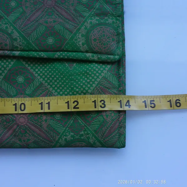 Mayamiko Cotton Boho Sustainable Geometric Padded Laptop Sleeve Case Green OS - Image 6