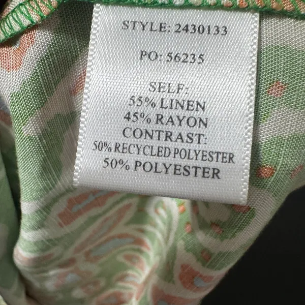Current Air Los Angeles Perfect Harmony Floral Linen Blend Halter Top‎ Green S - Image 4