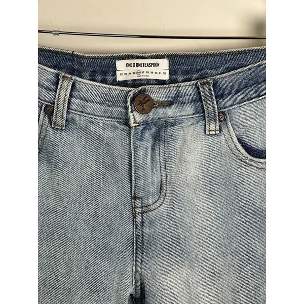 One Teaspoon Awesome Baggies Women 26 Light Wash Distressed Relaxed Jeans - Image 3