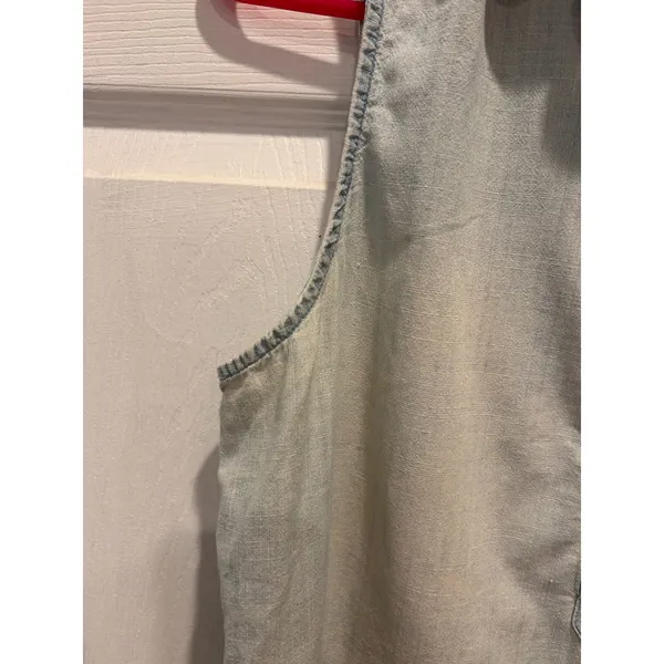 J.Crew Womens Sleeveless Chambray Popover Shirt Light Wash Blue‎ Cotton 14 Denim - Image 8