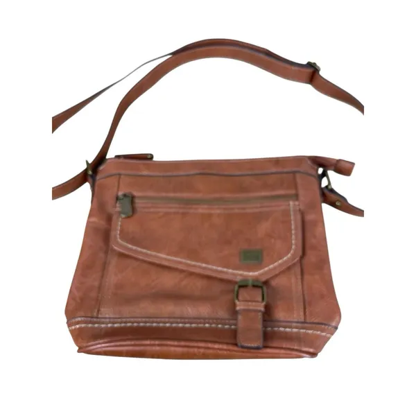 b.ø.c Born Concept Cognac Brown Faux Leather Crossbody Bag Messenger Purse - Image 3