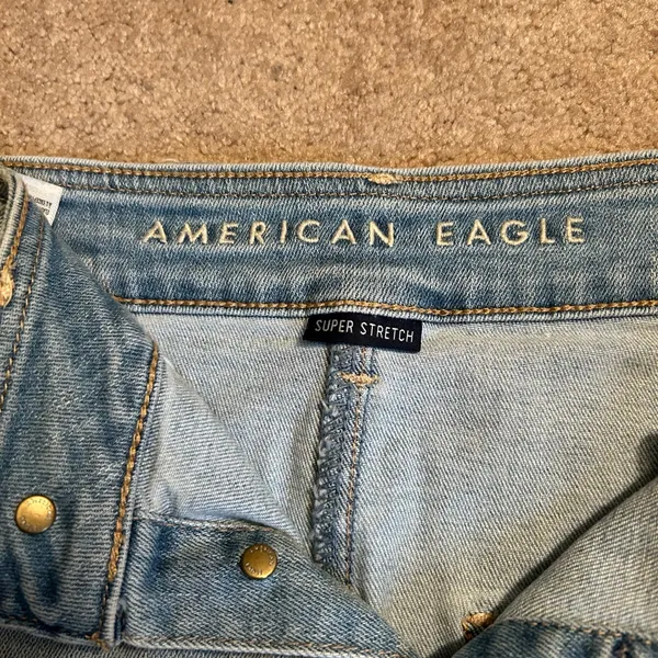 American Eagle Outfitters Light Blue Denim Button-Front Mini Skirt - Image 3