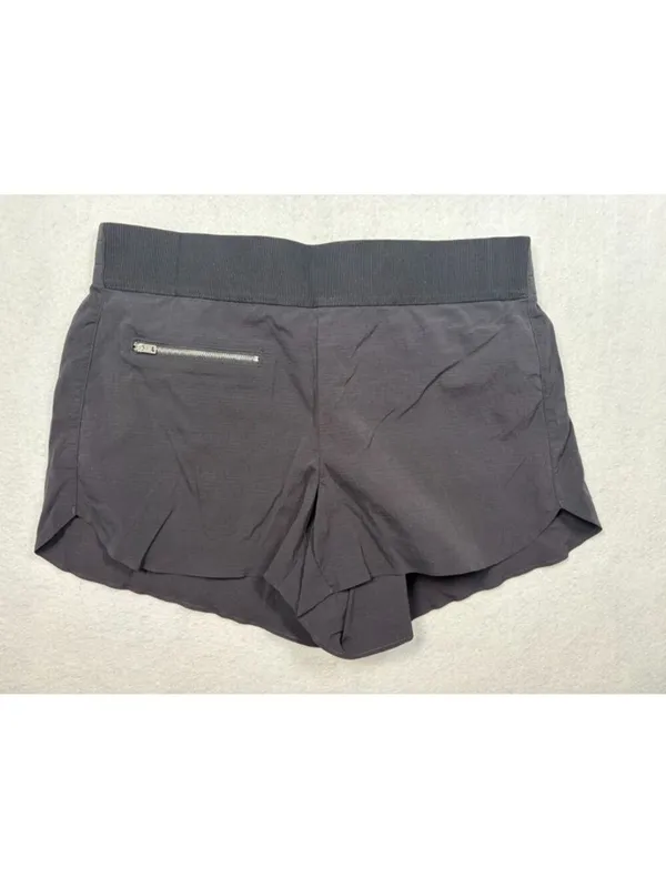 Athleta Women's Mod Trekkie Shorts 291730 Black Stretch Ripstop Zip Pockets Sz 8 - Image 2