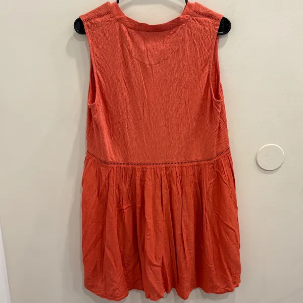 Anthropologie Nia Burnt Orange Ladder‎ Stitch Boho Button Down Tunic Top L NEW - Image 3