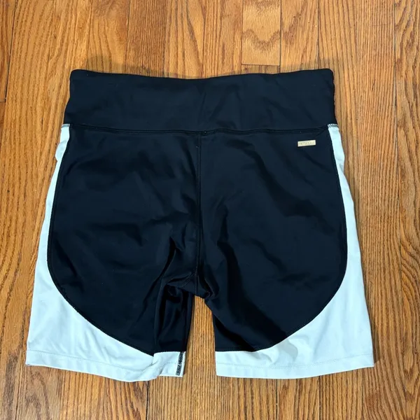 ALALA Black White Colorblock‎ Biker Shorts Athletic Workout Leggings Women L - Image 3