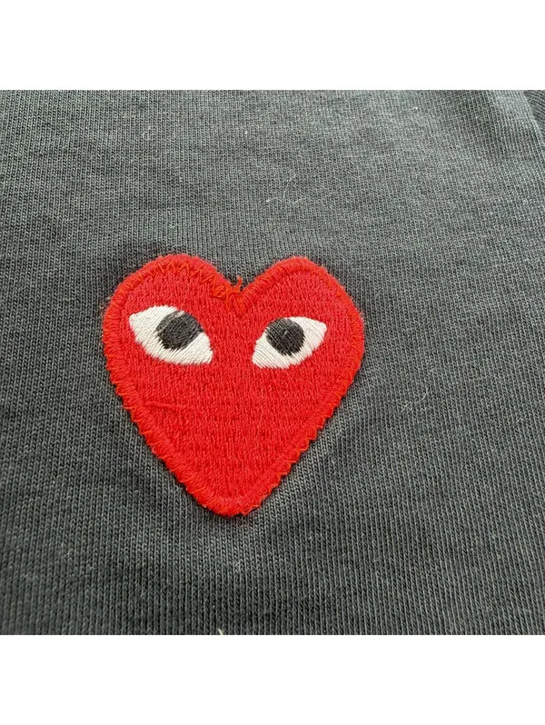 Comme des Garçons PLAY Red Heart Logo Black T Shirt Small Made in Japan CDG - Image 5