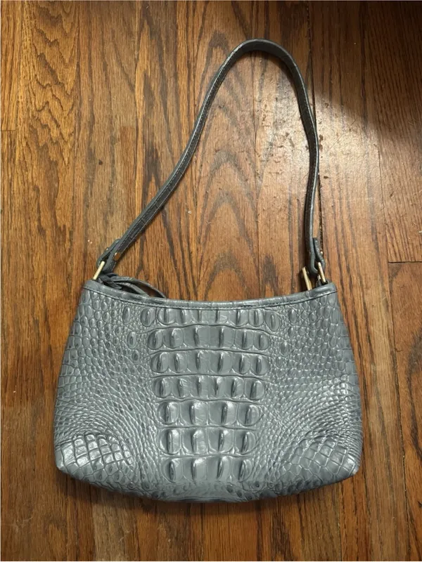 Brahmin Crocodile Embossed Light Blue Mini Shoulder Bag 10” Y2K - Image 2
