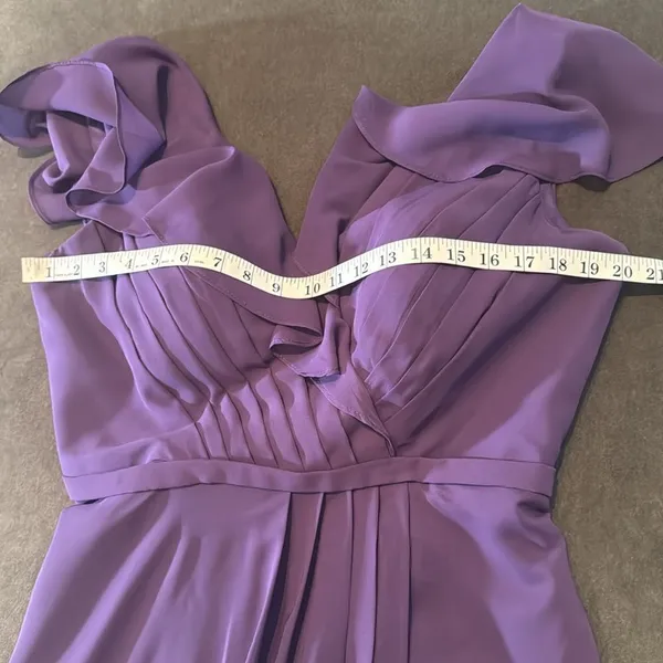 Women’s Purple Flutter Sleeve Full Length Bridesmaid Dress Corset Back Size 10 - Image 10