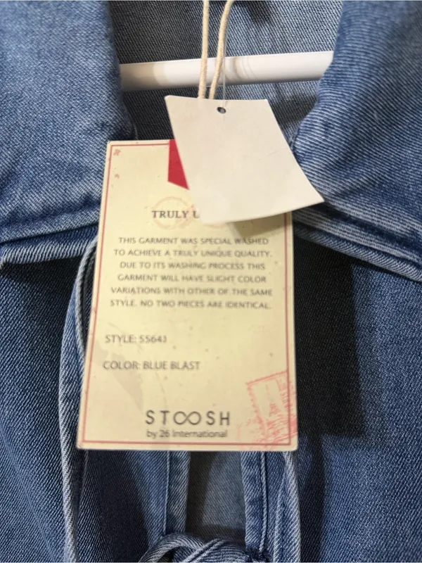 STOOSH Vintage Denim Tie-Front Vest - Blue Size Medium NWT - Image 6