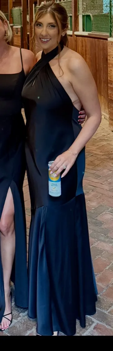 Birdy Grey Black Satin Dress - Image 2