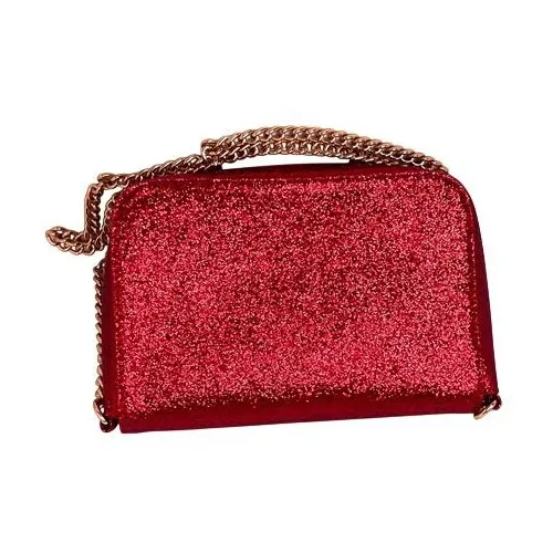 Jimmy‎ Choo Parfume Red Glitter Good Chain Clutch Shoulder Handbag COA - Image 2