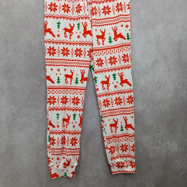 Red Christmas Holiday Print Y2K VTG Festive‎ Ekouaer Pajama Legging Pants Small - Image 4
