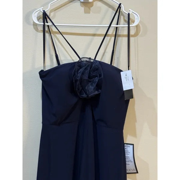 XSCAPE Women's Rosette Halter Gown, NAVY, Size 12 Formal Cocktail Wedding - Image 4