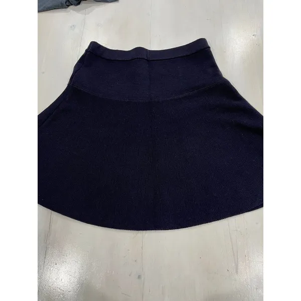 Tahari Navy Blue A-Line Knit‎ Skirt Classic Office Work Wear - Image 2