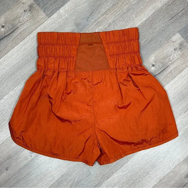 Free People The‎ Way Home Nylon Athletic Running Shorts Rust Orange Small - Image 10
