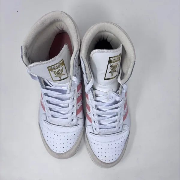 Adidas Originals Top Ten Hi Top White Ambient Blush Leather Sneakers in Box 11 - Image 4
