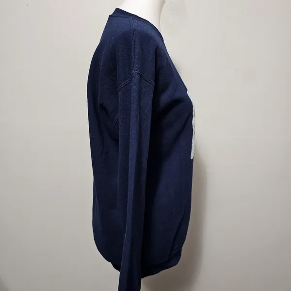 Gildan Navy Fishing Bears Unisex Crewneck Fleece Sweatshirt Size Small - Image 3
