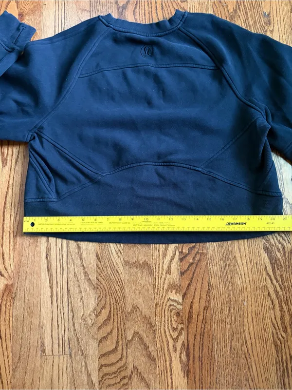 Lululemon Scuba Oversized Pullover Wordmark Black Crewneck Sweatshirt XS/S - Image 9