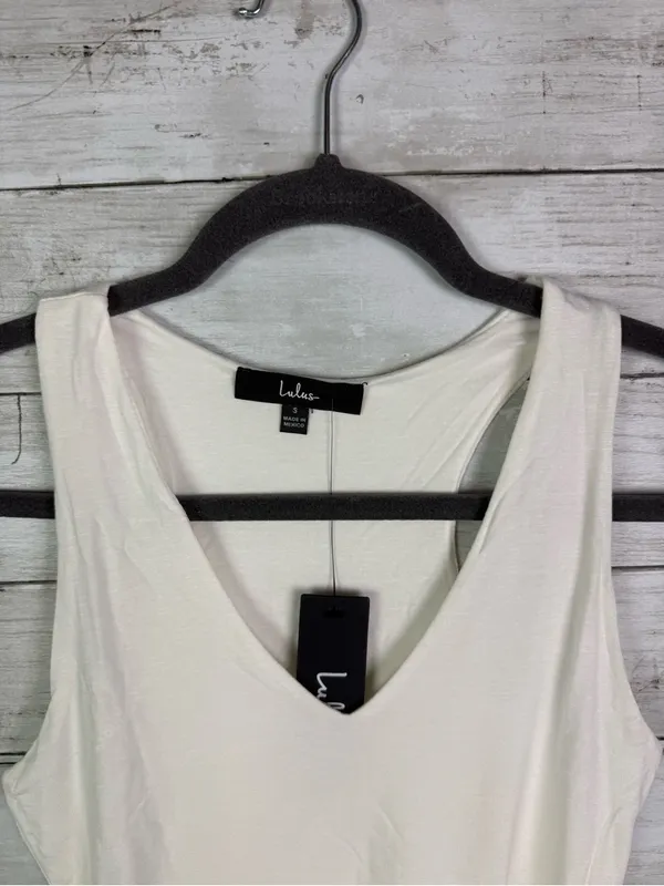 Lulu's Cream V-Neck Cropped Tank - Image 2