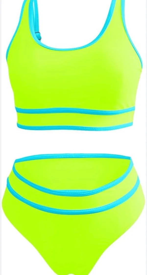 Women's Tie Back Padded High Cut Bralette Bikini - Image 6