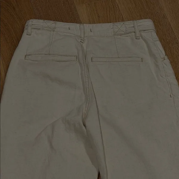 Free People we the free cotton linen blend‎ pants Cream High-Waisted Pants 27 - Image 4