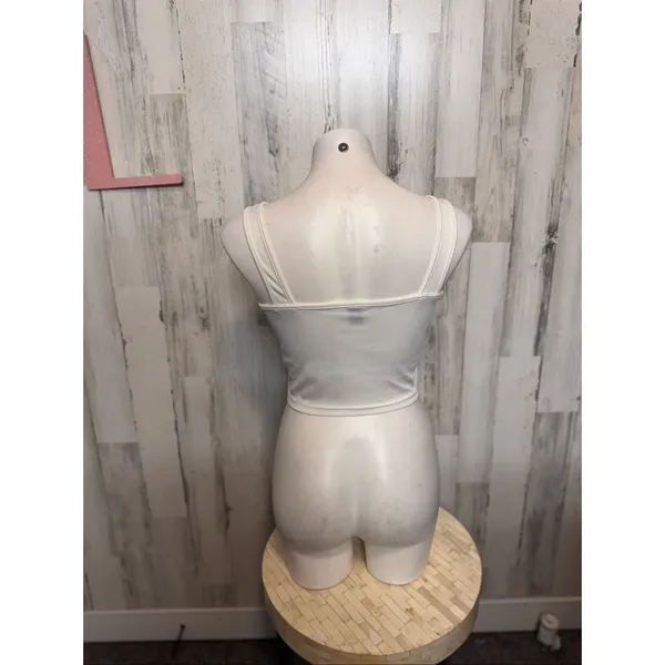 SHEIN Cream White Ribbed Scoop Neck Cropped Tank Top Womens Size Large L Basic C - Image 4