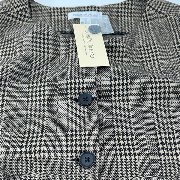 JohnPaulRichard Brown Plaid Blouse Size M - Image 2