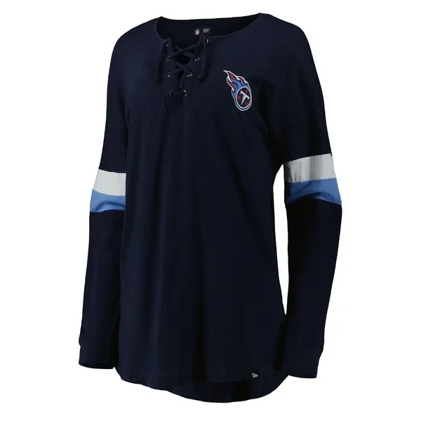 NWT Tennessee Titans Lightweight‎ Lace-Up Long Sleeve Shirt Football Navy sz XL - Image 8
