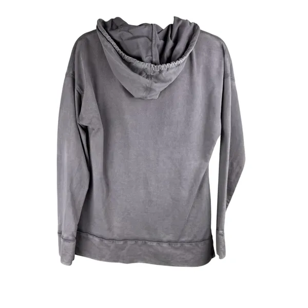 TOMS Women's Large ZIP-UP HOODIE Gray 100% Cotton Longer‎ Length - Image 2
