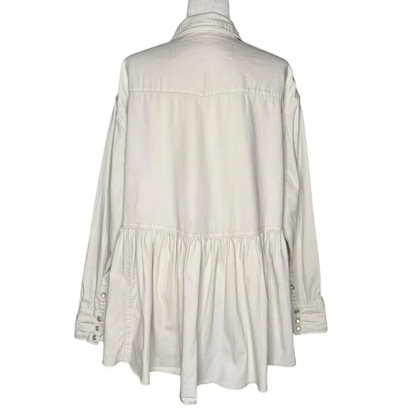 We The Free by‎ Free People "Dylan" Peplum Cotton Denim Shacket – Women's Large - Image 8