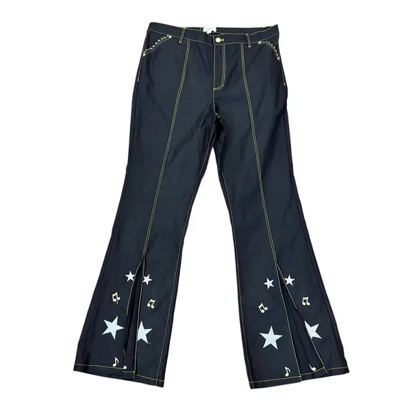 Unique Vintage Star Power‎ Flare Jeans Contrast Stitching 1X/16 - Image 3