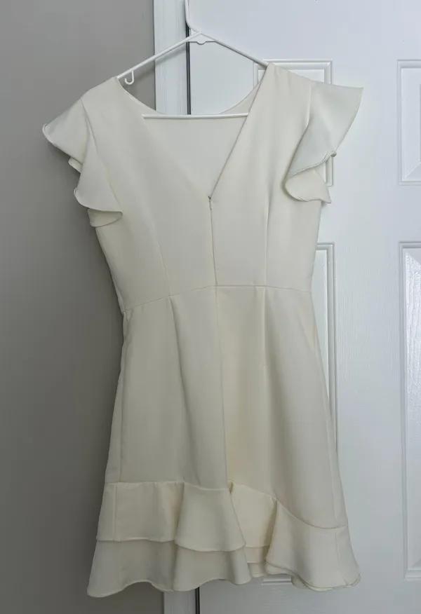 TCEC White Ruffle Mini Dress - Image 4
